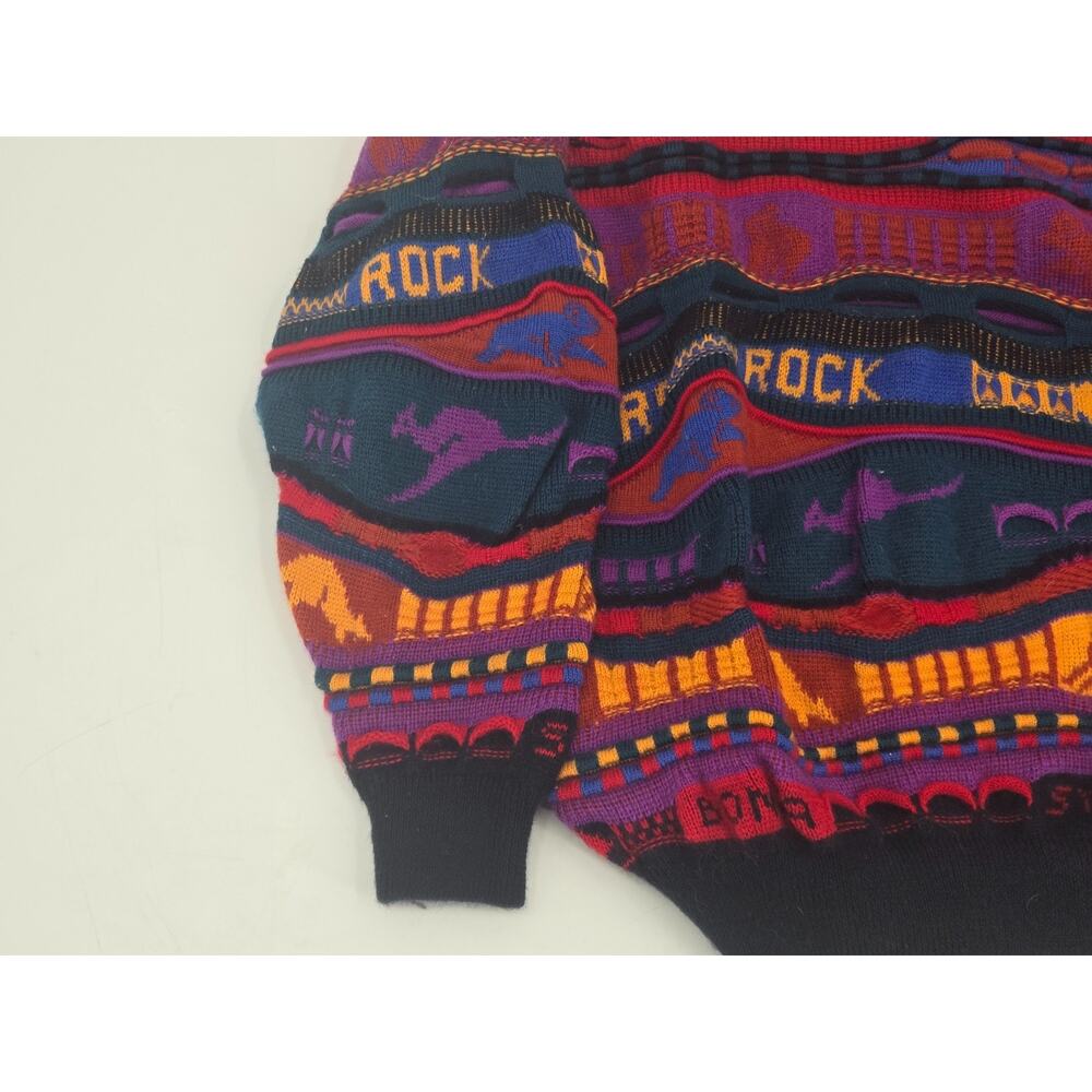 Vintage Emaroo Crazy 3D Knit Pullover Australia Theme 90s Jumper Size:14 - Picture 4 of 16